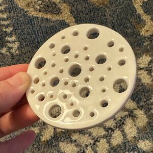 Glazed Ceramic Flower Frog by Brit McDaniel of Paper and Clay